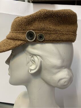Scala Pronto Brown Knit Cadet Military Cap